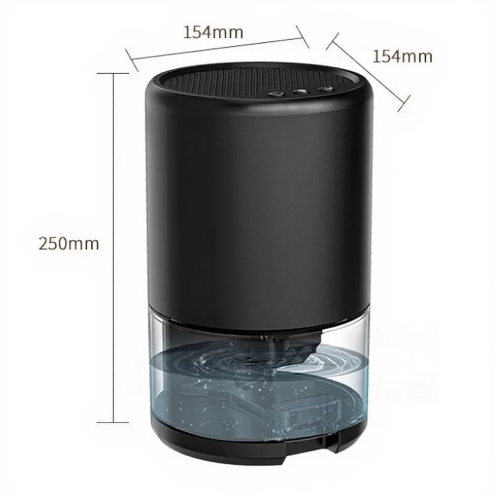 Portable Dehumidifier with Automatic Overflow Protection and Customizable Ambient Lighting for Home Office or Dorm Room