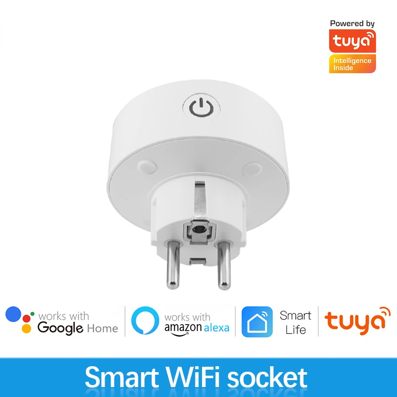 

Tuya Wifi EU 10A Smart Socket Smart Life Wireless Smart Plug Electrical Socket Works With Alexa Google Home