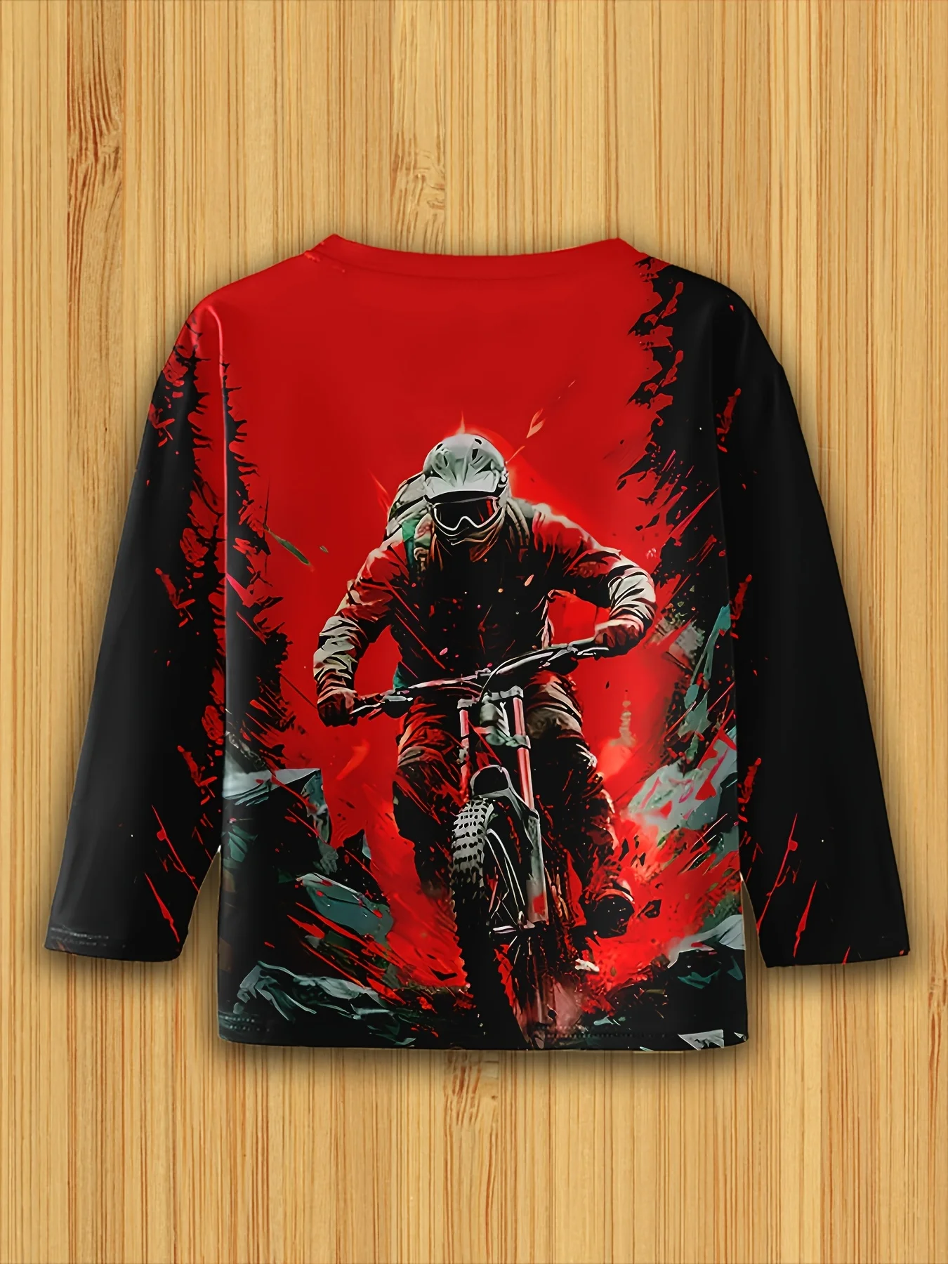 Kinderkleidung Jungen T-Shirt Langarm 3D Modisch Dirt Bike Grafik Kinder Ganzjahreskleidung Lässige Alltagspullover Tops – Detail 6