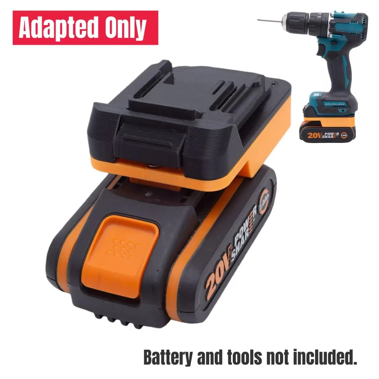 Adapter for Worx to Makita for Worx 20V 4PIN Li-ion Battery Convert to Makita 18V Tool Converter (No Battery and Tools)