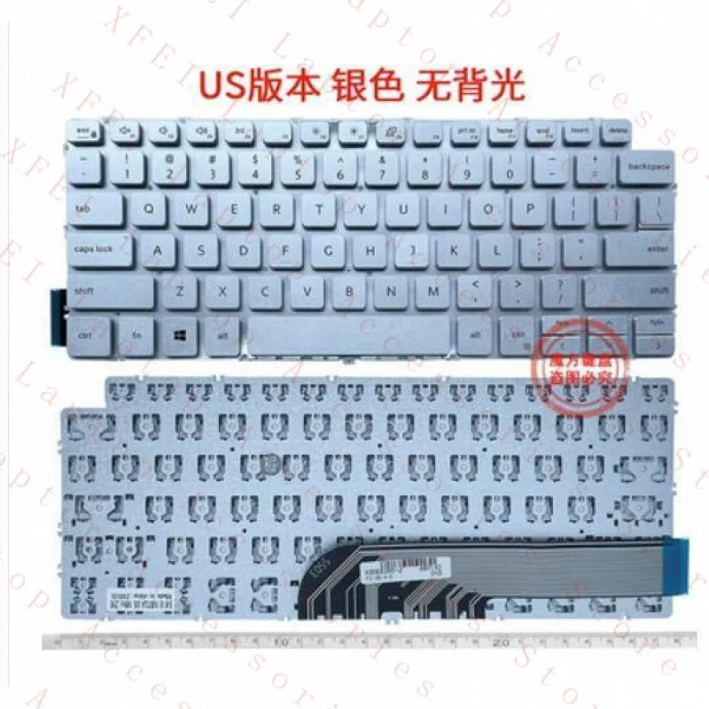Nuevo teclado plateado sin retroiluminación para Dell Latitude 3301 3410 E3301 P114G P120G US