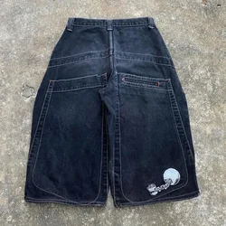 JNCO-Shorts jeans de hip hop para homens e mulheres, shorts de basquete gótico Y2K, hip hop, academia, verão, novo, 2023