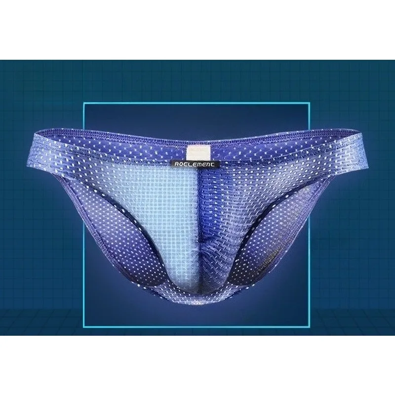 Sexy Men's Briefs Ice Silk U Convex Pouch Underwear Smooth Mens Bikini Swimsuit Breathable Male Panties Lingerie Мужские Трусы