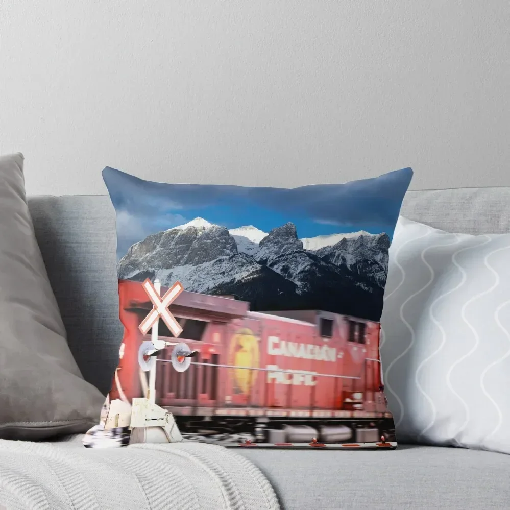 Canadian Pacific Trail Slices Through the Rockies Throw Pillow Christmas Throw Pillows Covers Embroidered Cushion Cover pillow