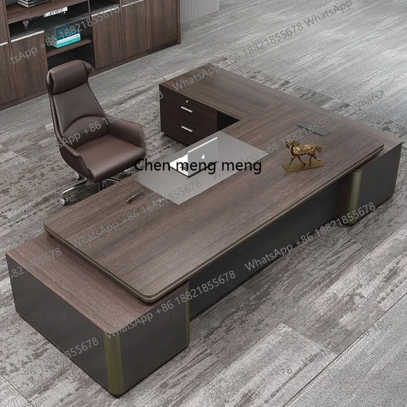 Desk Simple Modern Office Furniture Large Class Desk President Supervisor Desk and Chair Combination  H