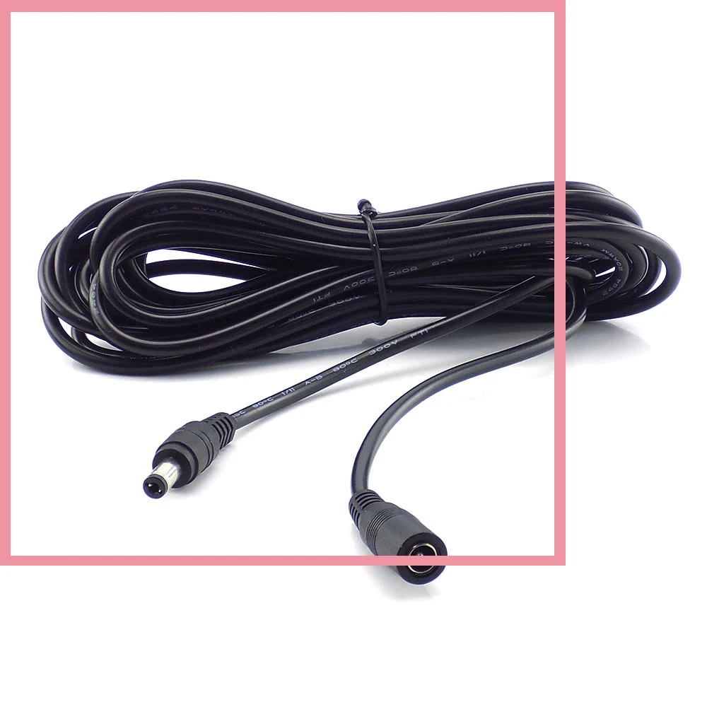 5.5x2.1mm DC Power Supply Jack Adapter Lead Cord 12v Cable DC Female Male Extension External Plug B6
