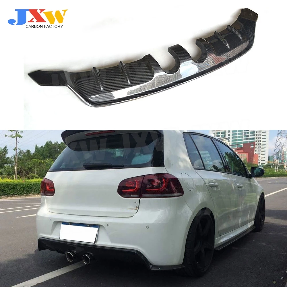 

Carbon Fiber FRP Rear Lip Diffuser Spoiler For Volkswagen VW Golf 6 VII MK6 R20 2010-2013 Back Bumper Plate Guard