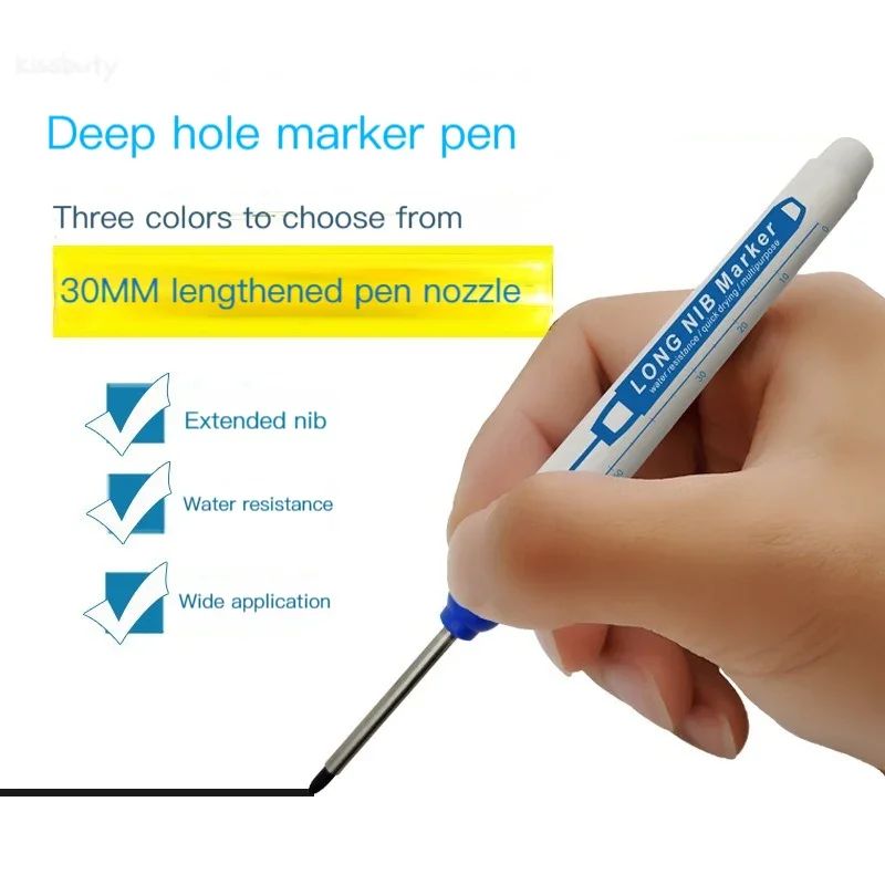 Deep Hole Long Nib Head Marker For Metal Perforating Pen Waterproof Bathroom Woodworking Decor Multi-Purpose Tool