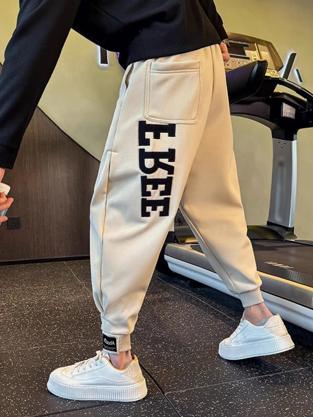 

Мужские повседневные брюки с вышивкой, весенне-осенние, свободного кроя, спортивные, для отдыха, модные длинные брюки, молодежные, энергичные