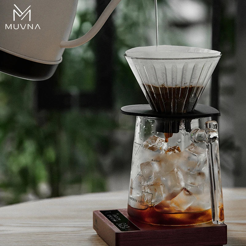 MUVNA Espresso Electronic scale for espresso coffee 0.1/grams of high-precision professional coffee electronic scale/solid wood