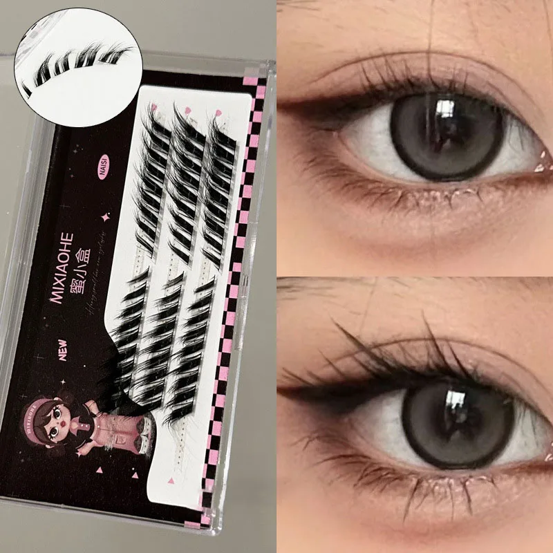 Einzel cluster Wimpern verlängerung Fuchs Stil falsche Wimpern segmentiert natürlichen Nerz Katzenauge Effekt Make-up Wimpern Make-up-Tool