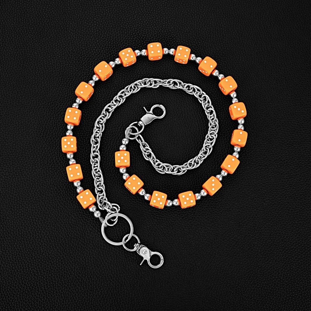 

Jeans Chain Colorful Dice Waist Chain Zinc Alloy Beads Double-layer Metal Pants Chain Gothic Korean Punk Belt Chain Female