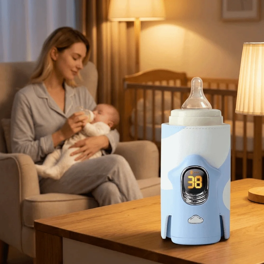 

Multifunction Baby Bottle Warmer LED Display 6 Heat Level Breast Milk Warmer Insulated Wireless Bottle Warmer Sleeve Newborn