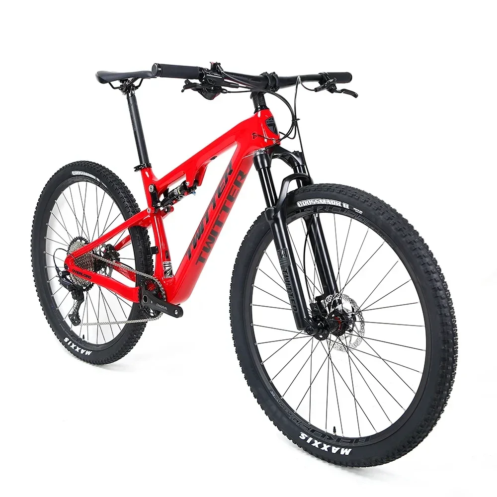 Twitter Full Suspension  Carbon Fibre Mountain Bike Hydraulic disc brake gravel bike 12 speed MTB soft tail off-road racing