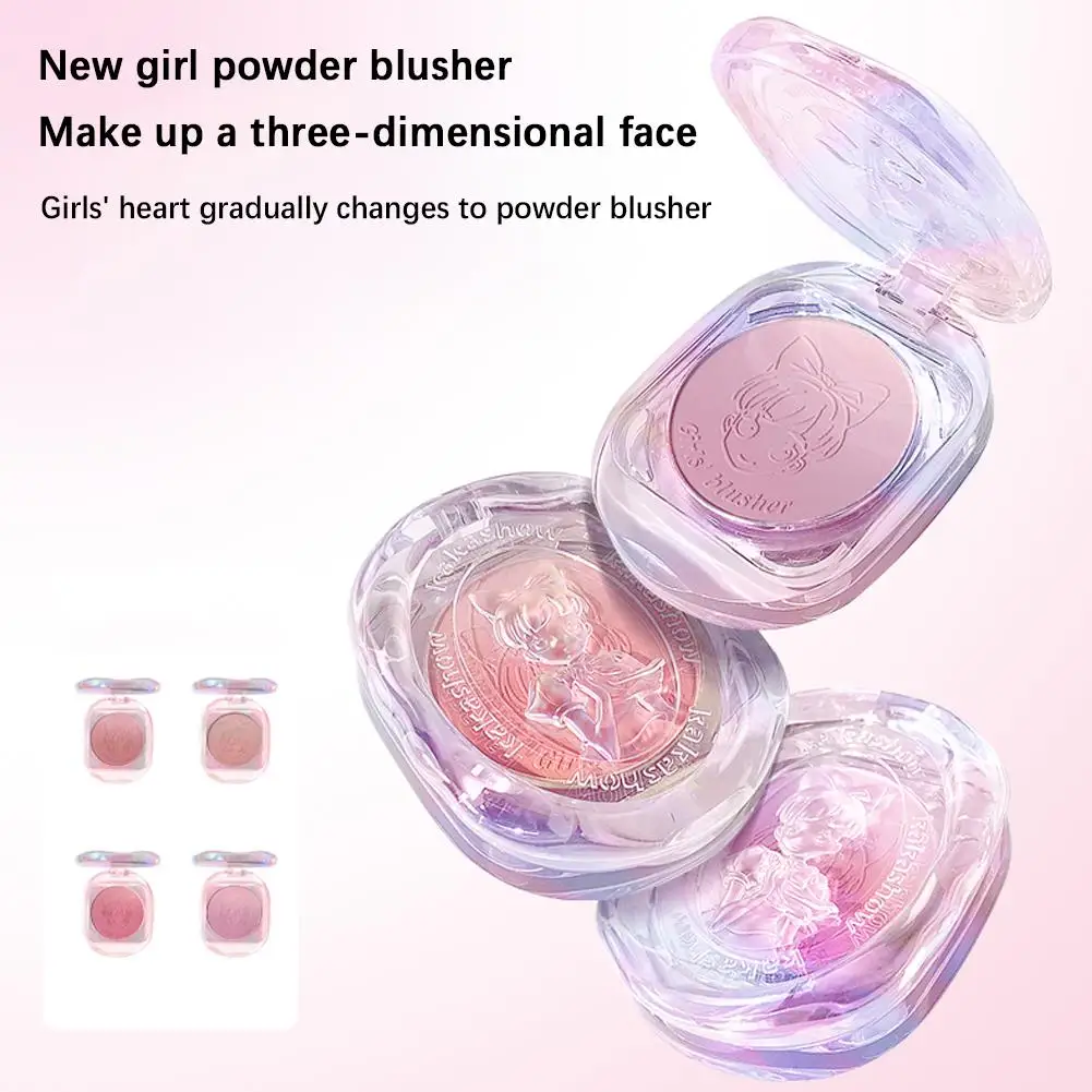 Meisjes Geleidelijke Poeder Blusher Palet Crystal Shell Make-Up Crème Gezicht Roze Rouge Perzik Tint Blush Cosmetica Contour Wang B Q4g3