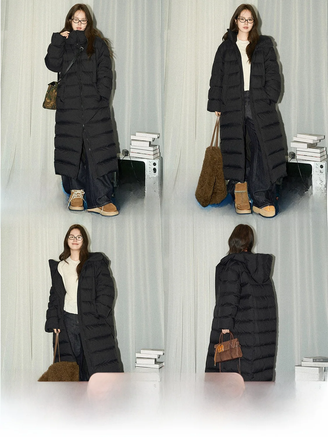 

Ultra-Light Cloud Puff Long Hooded down Jaet Women's Outerwear JINGU Durable CleanFit Zipper Closure Warm Ci Casual