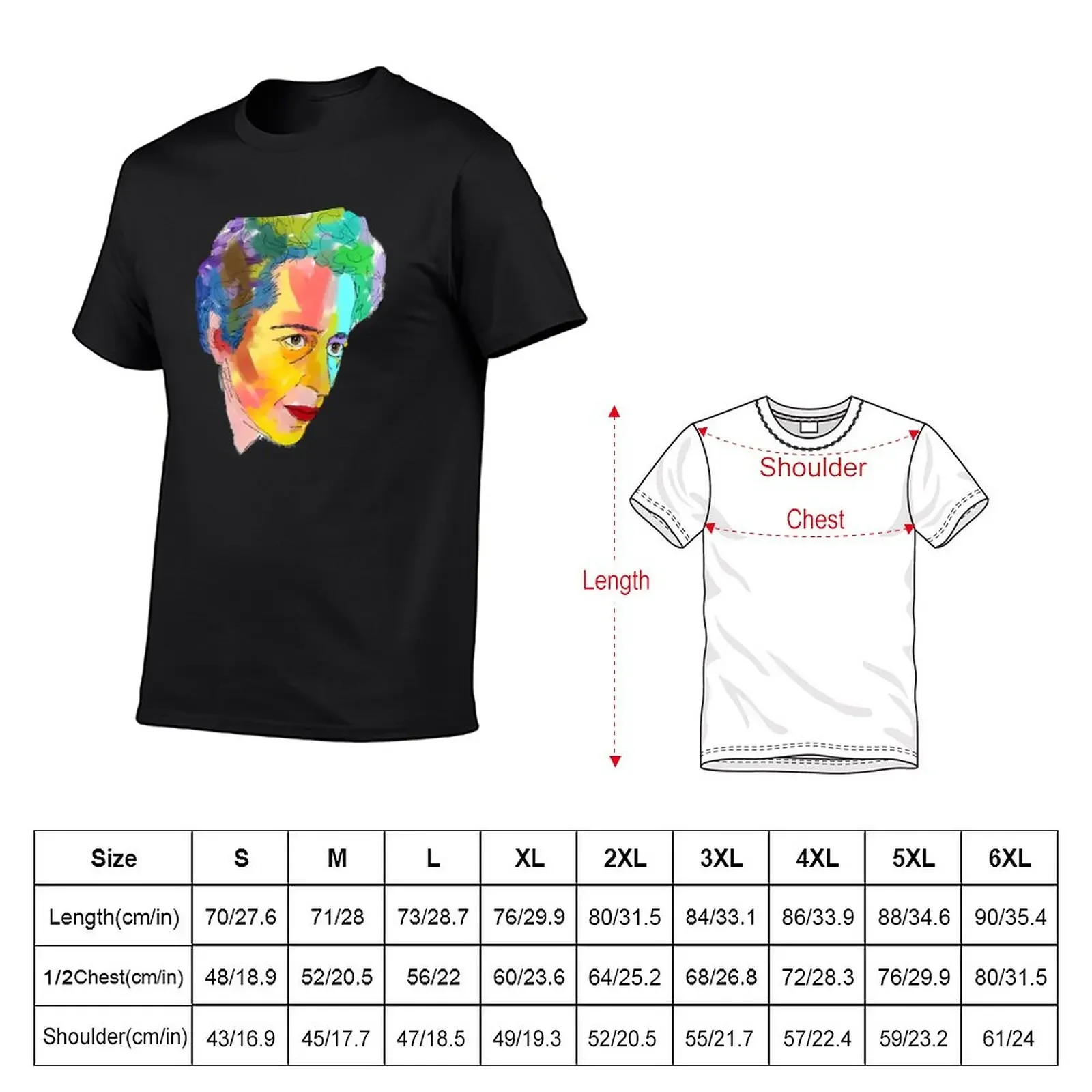 Hannah Arendt abstract painting T-Shirt korean fashion Aesthetic clothing summer clothes mens workout shirts