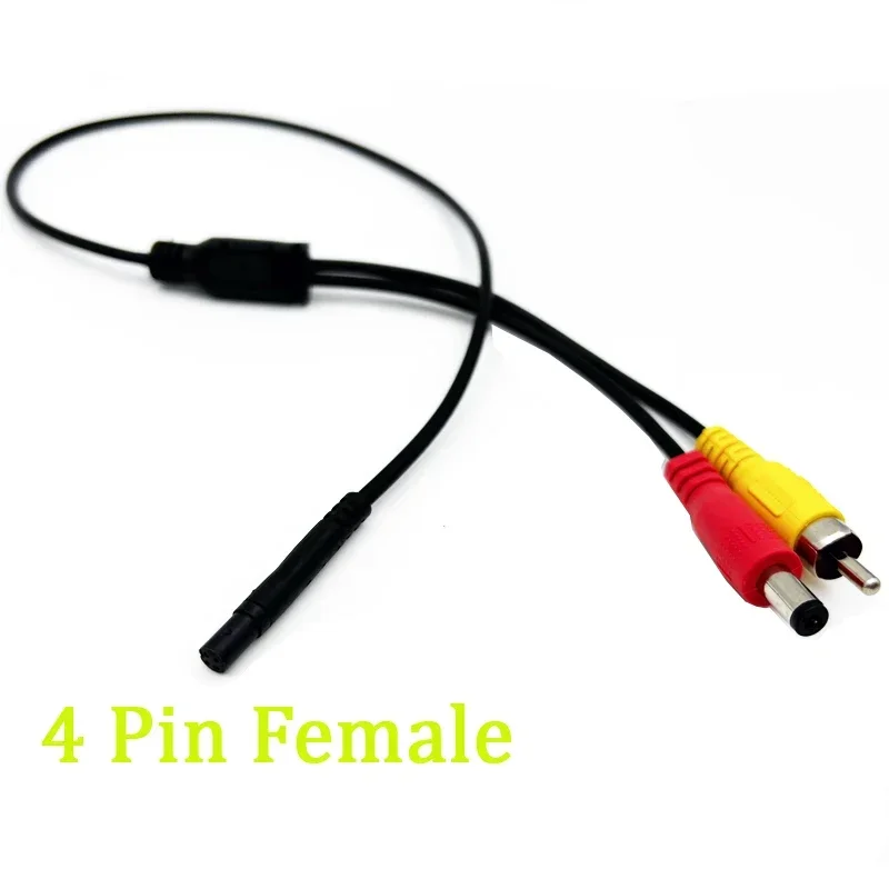 4 PIN Female To CVBS AHD RCA Male Conversion Cable For Rear View Mirror DVR Parking Monitor Connect Reverse Camera Backup Camera