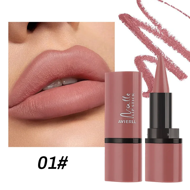 Pointed Lip Liner Matte ลิปสติก Nude สีแดงสีน้ําตาลกํามะหยี่ลิปสติก Waterproof ไม่เหนียวเหนอะหนะ Contouring Tint Lipliner Crayon Lip Makeup