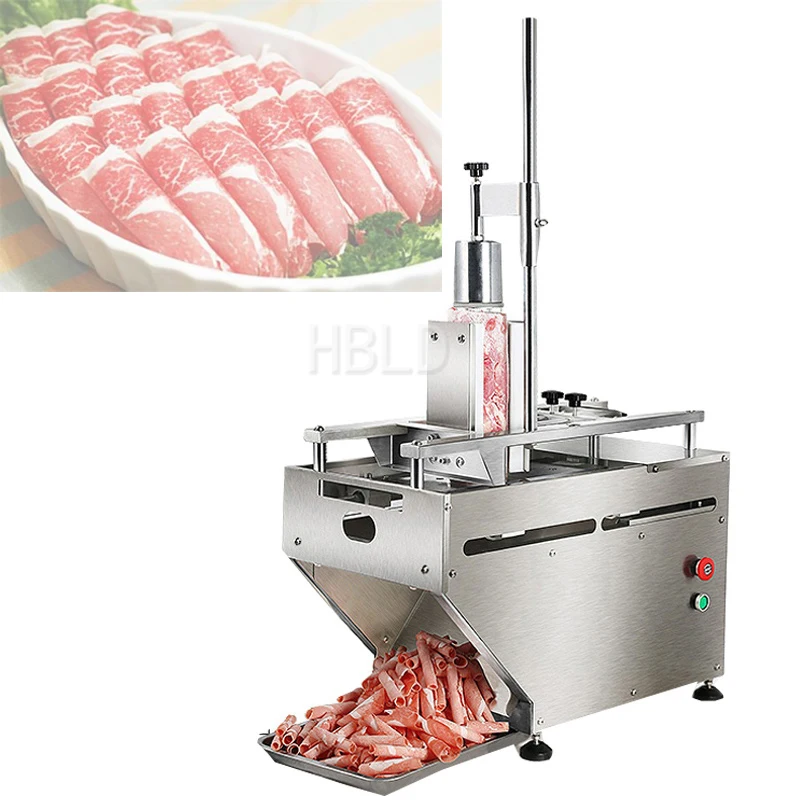 

Commercial Electric Meat Cutter Industrial Frozen Slicer Beef, Lamb, Pork Roll Cutting Machine