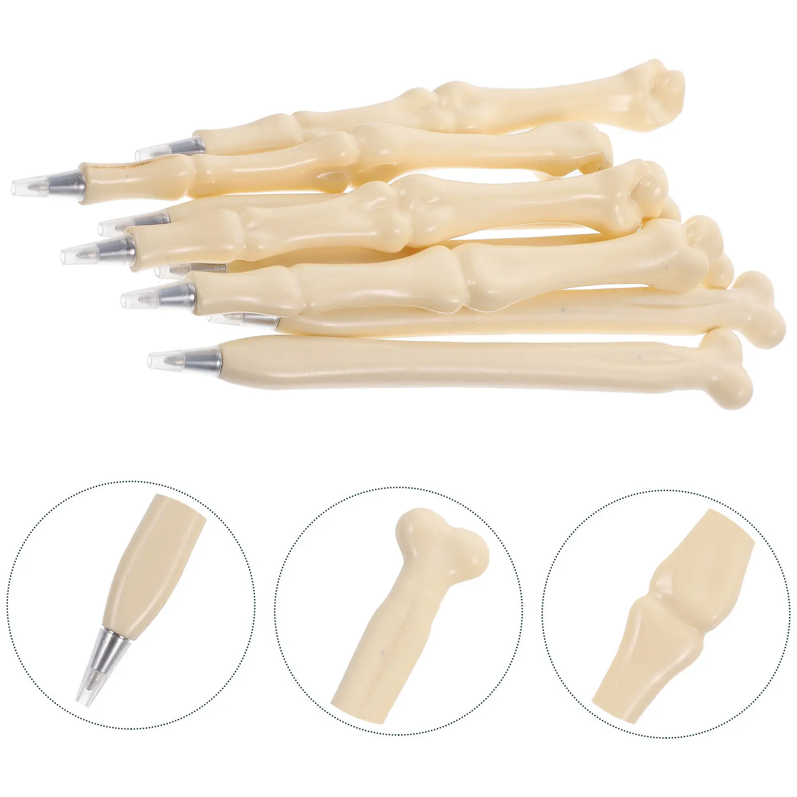 

8Pcs Bone Design Ballpoint Pens Quick Dry Ink Portable for Study Work Graduation Gift Unique Writing Tools Party Favors