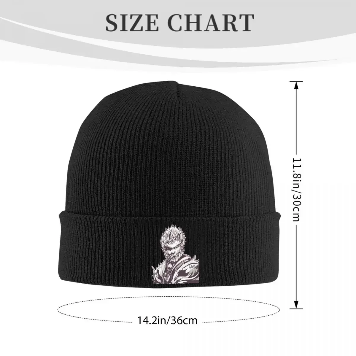 Black Myth WU-Kong Goku Bonnet Hats Beanie Hats Pattern Knitted Hat Autumn Winter Cute Unisex Adult Hippie Elastic Cap