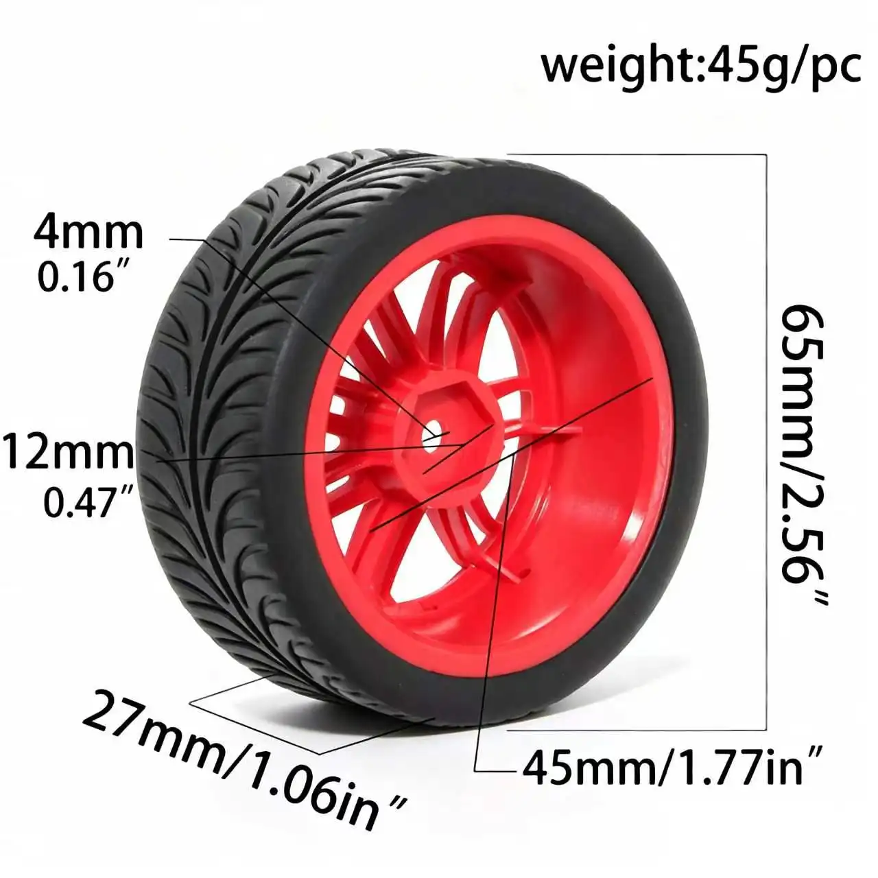 1/10 Racing Tires Rally On Road Wheels 12mm Hex for RC Car Tamiya TT01 TT02 XV01 XV02 PTG-2 TA06 HSP HPI Kyosho Upgrade Parts