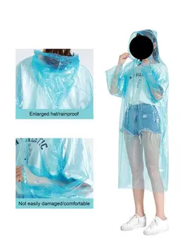 1ks barevný náhodný PVC jednorázový pláštěnka s míčem pončo pro dospělé muže a ženy průhledný celoroční přenosný dlouhý styl 6 nejlepší prodej Dámské PVC pláštěnky - №3