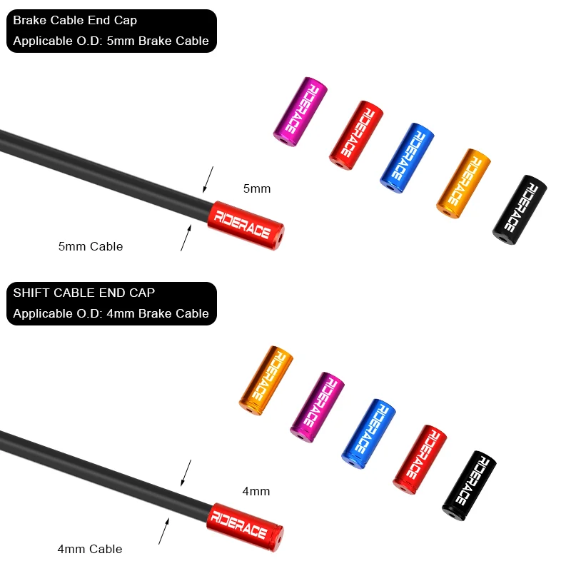 10 pièces/lot de boîtier de câble de dérailleur de vélo, embout en alliage d'aluminium 4mm 5mm, extrémités de câble de frein de changement de vitesse de vélo, bouchon de ligne, bouchons de Tube de fil