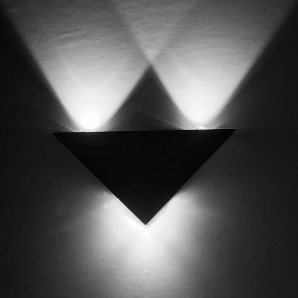 Lámpara Led de pared con forma triangular, accesorio de iluminación interior para dormitorio, Hotel, restaurante, estilo moderno, 220V, 3W, 9W