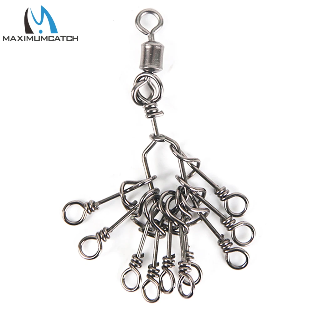 Maximumcatch 10pcs Fly Fishing Clips - 10/15/18mm Twist Streamer Connectors for Salmon Steelhead Flies