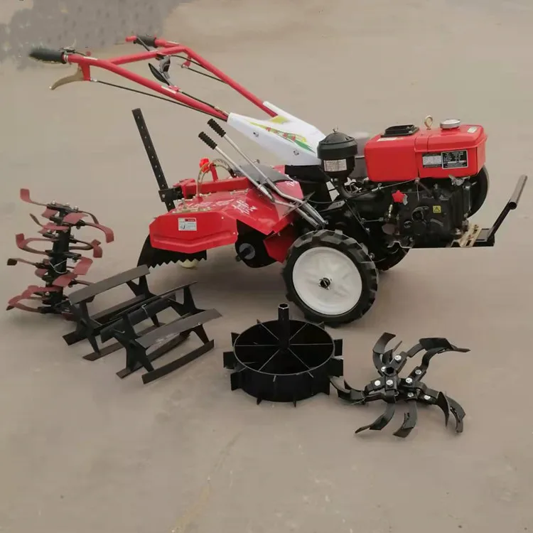 Agriculture  Cultivator  Mini Tiller with Four Sets Different Function Wheels for Field