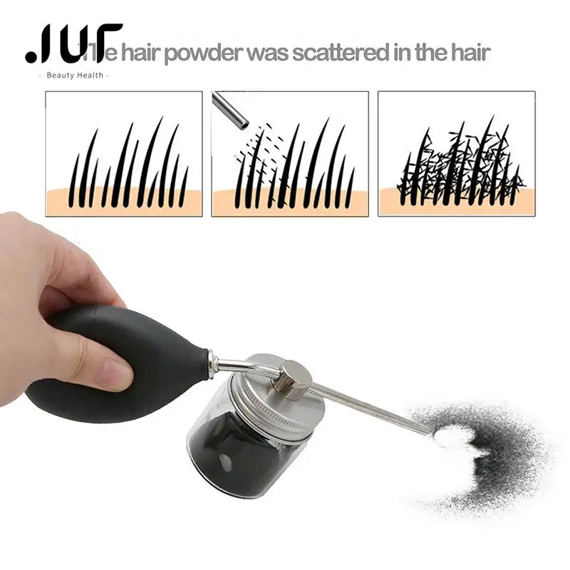 Powder Spray Bottle, Refillable Hair Fiber Applicator Talc Powder Blower Puffer for Hair Salon or Home Use