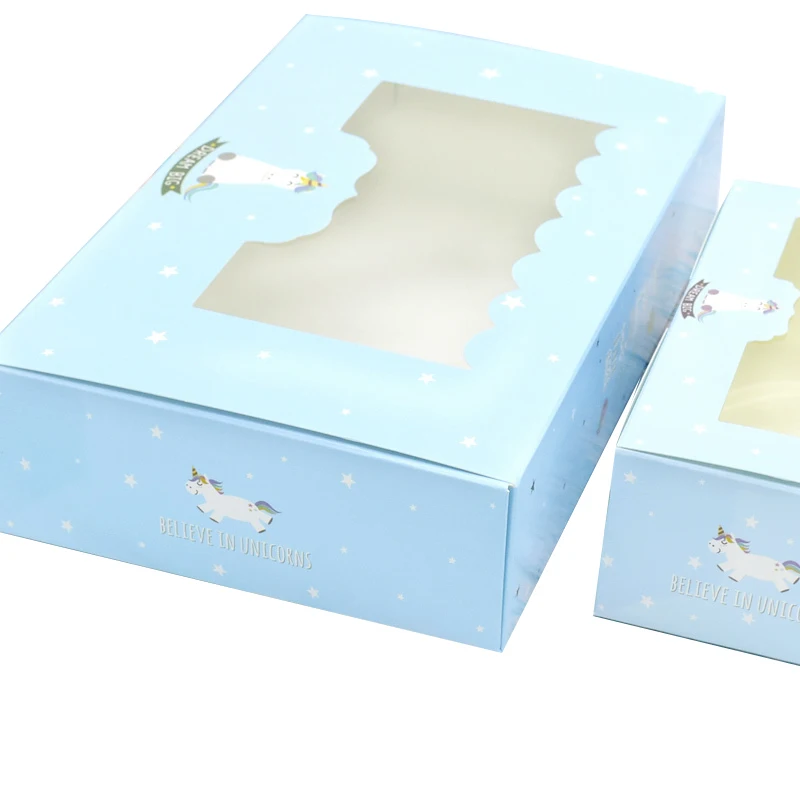 10PCS Gift Candy Box Paper Cake Unicorn Birthday Party Decorations Kids Boxes Window Favors Cookies Food Packaging Wrapping