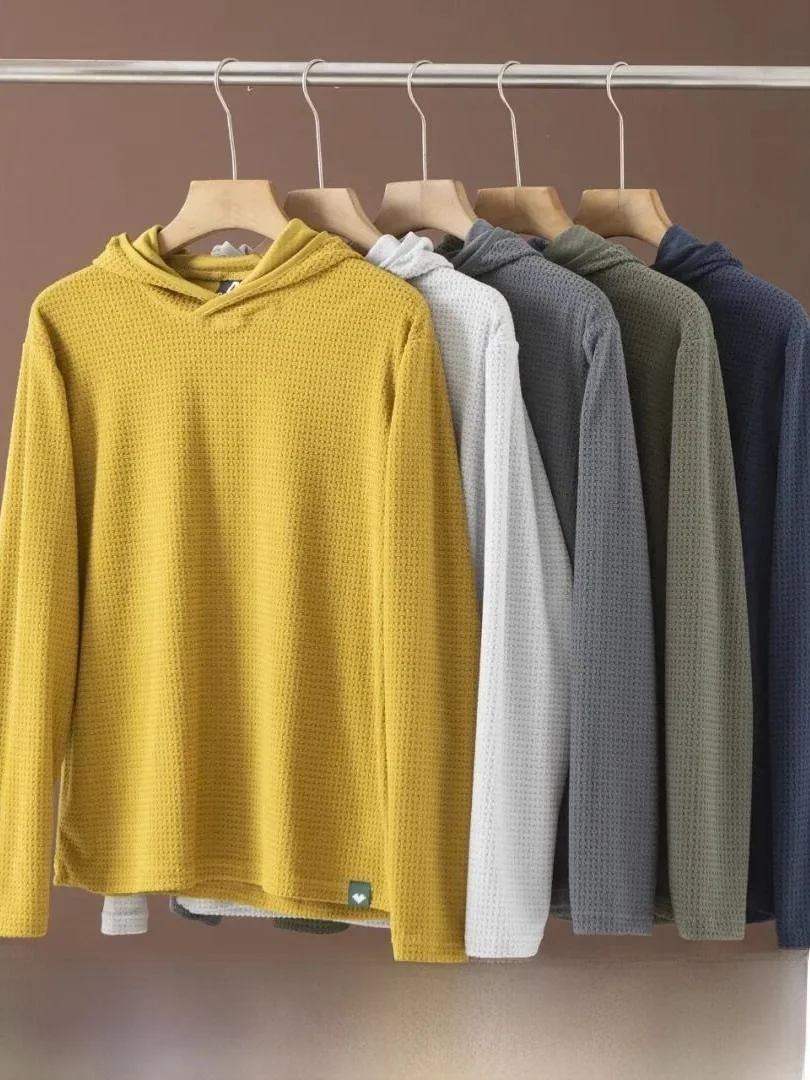 Outdoor Bamboo Fiber Texture Comfortable Hoodie Sweatshirt Casual Unisex Spring Autumn Long Sleeve Standard Fit Fashion Urban...