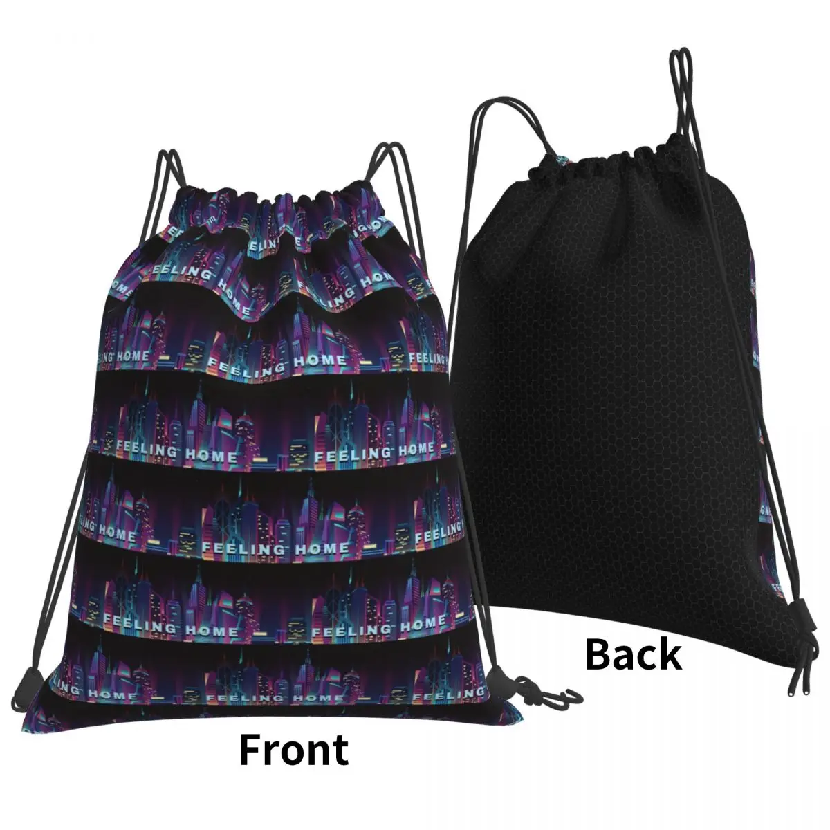 Feeling Home World Digital Art Backpacks Fashion Drawstring Bags Sports Bag Book Bags for Travel School