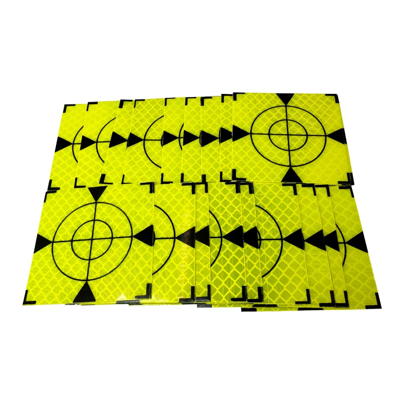 100pcs Size 60mm 20 30 40 50 80 Reflector Sheet For Total Station Survey Geography Fluorescent Green Triangle Reflective Sticker