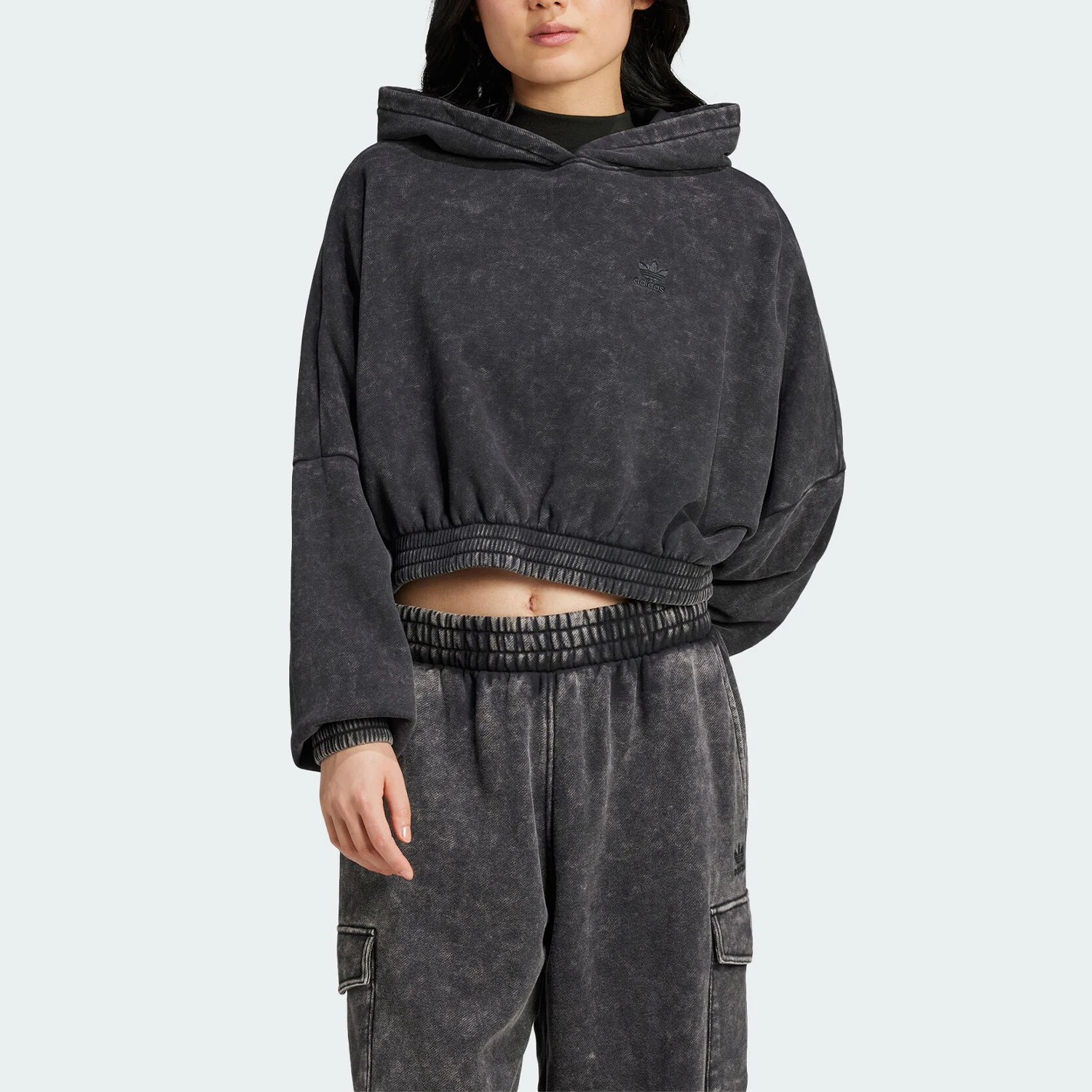 

Adidas Official Genuine Originals Women's Fashion Short Retro Hooded Sweatshirt JJ0333