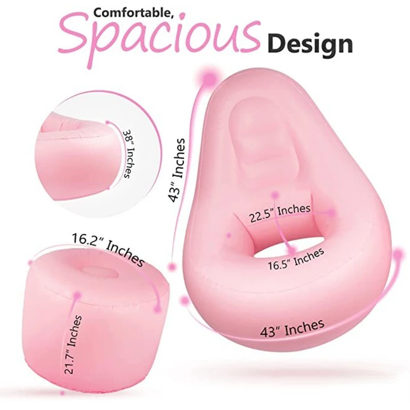BBL-espreguiçadeira inflável, otomano rosa, cirurgia rápida Lipo, Butt Lift, recuperação sentado, gravidez suave recuperação de bumbum