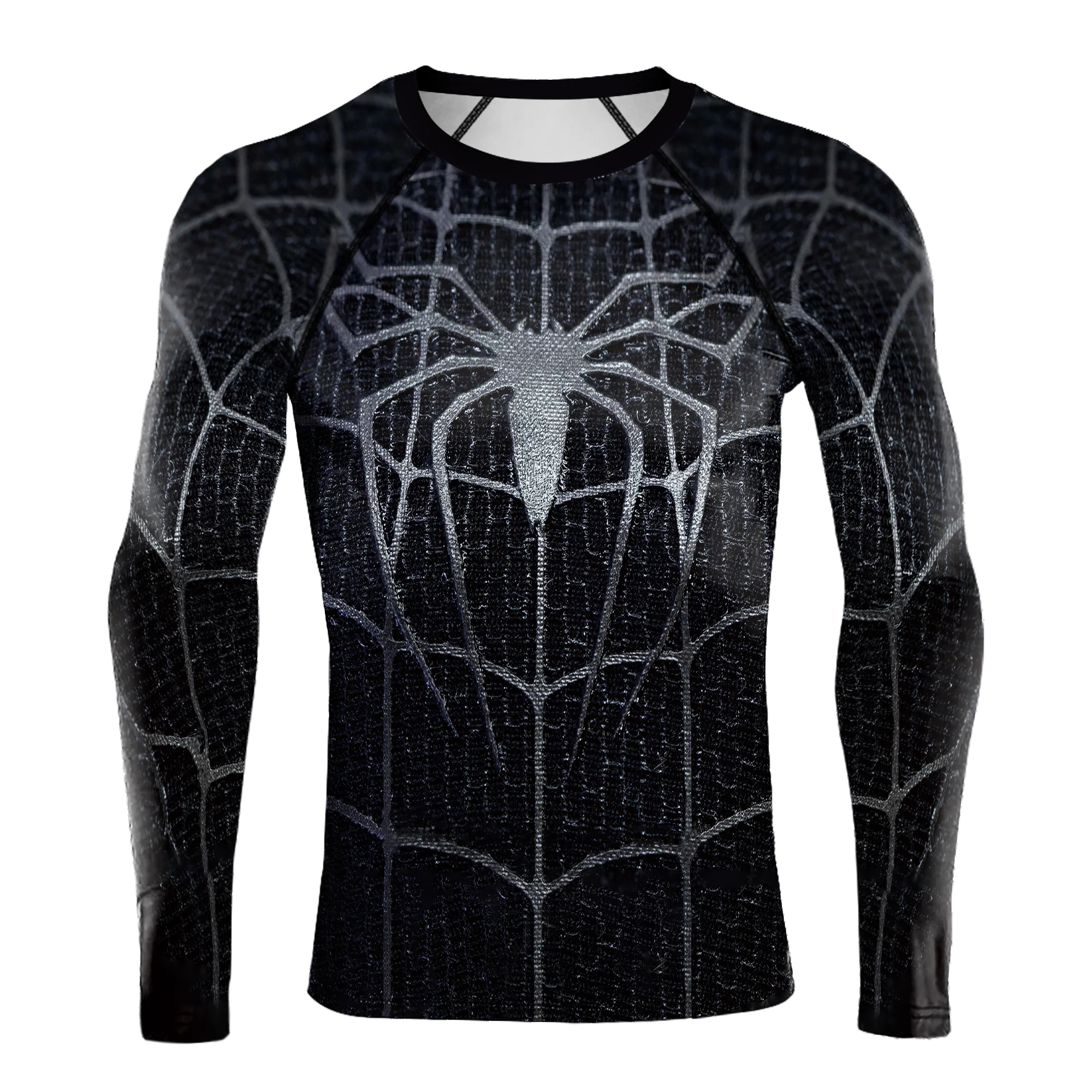 Super Mens Compression T-Shirt Long Sleeve Tight Fitness Gym Sports Spider Printed Running Shirts Hero Jerseys Cosplay Top