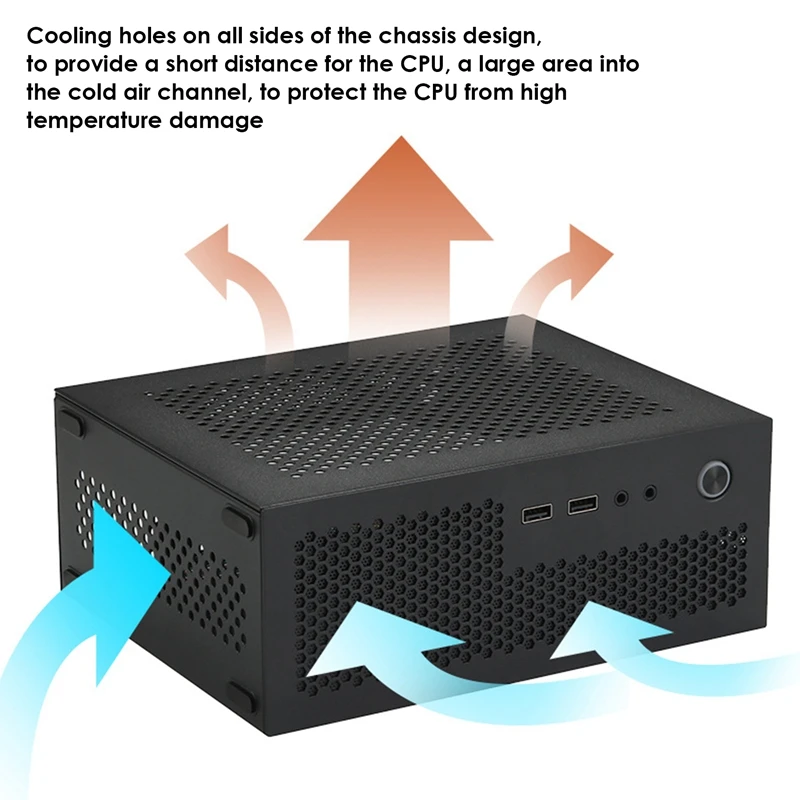 A09 HTPC Computer Case Mini ITX Gaming PC Chassis Desktop Chassis USB2.0 Computer Case Home Computer Case