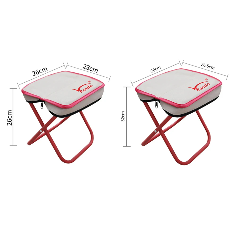 Camping Stool Foldable Chair Outdoor Fishing Lightweight Zipper Storage Portable Stainless Steel Hiking Travel Furniture