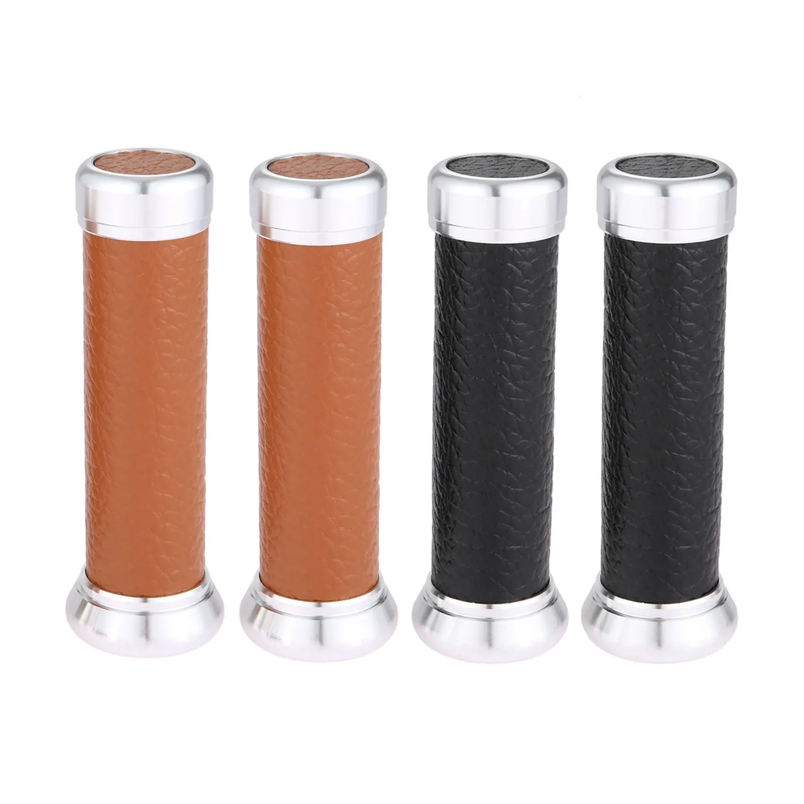 

2Pcs Handlebar Vintage Motorcycle Handle Grips Scooter Fit for All Off-road Vehicles Street Motorcycles Aluminum Leather