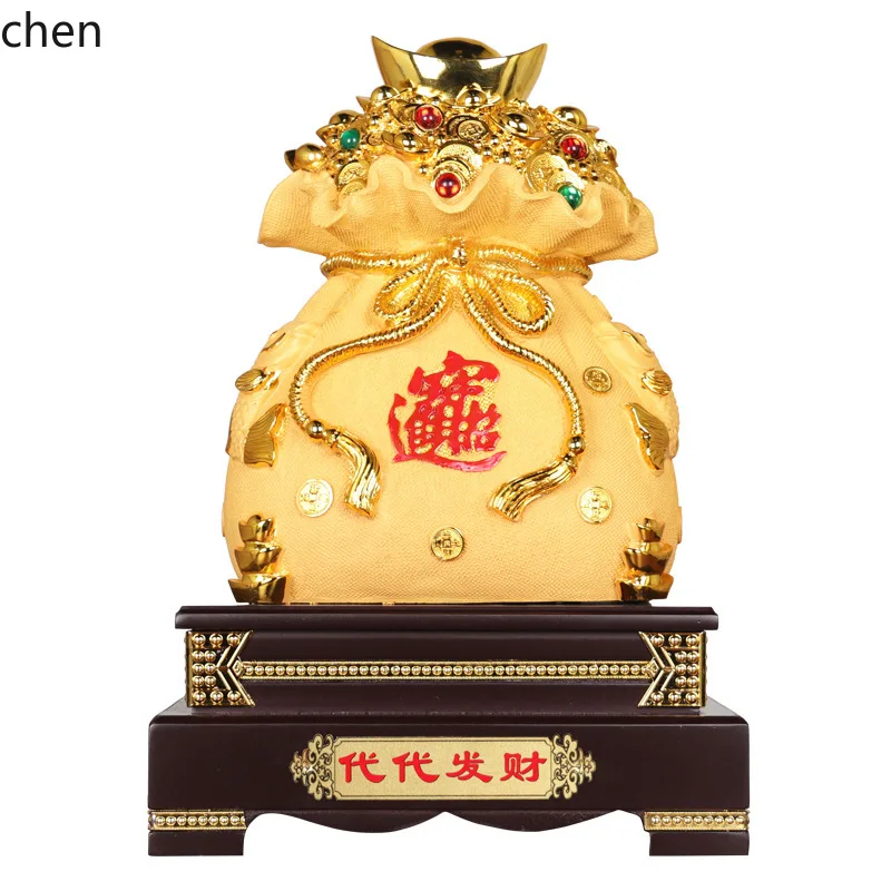 LXC Fortune Bag Ornament Money Box Housewarming Opening Gift Living Room Wine Cabinet TV Cabinet Decoration
