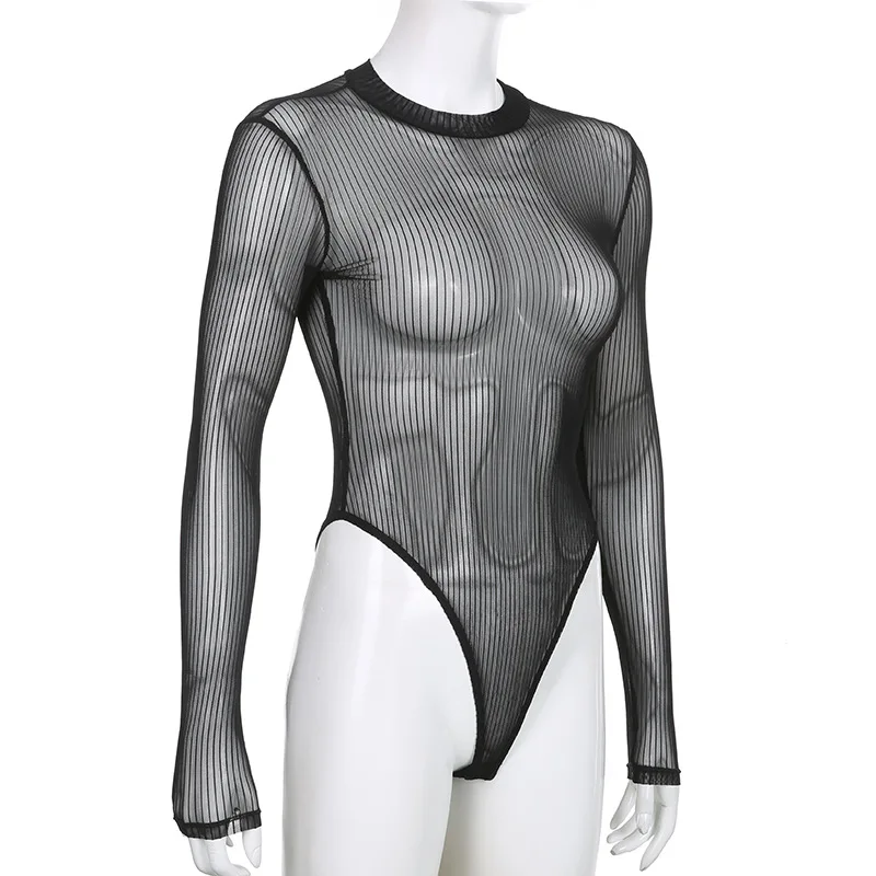 2025 Frühling Neuer Sexy Transparenter Netz-Jumpsuit mit Rückenausschnitt für Nachtclubs im Auslandshandel – Detail 14