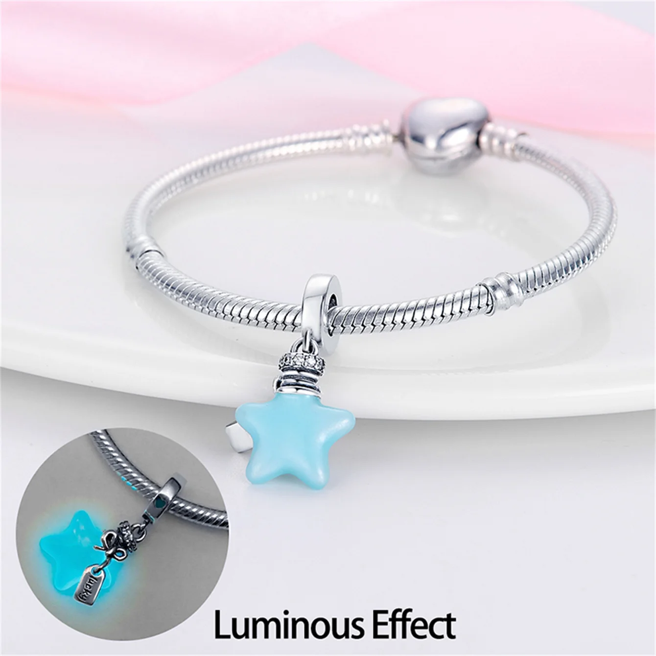 Hot Sale 925 Silver Symphony Of Luminous Series Pendants Fits Pandach Original Bracelets For Women DIY Jewelry Anniversary Gifts