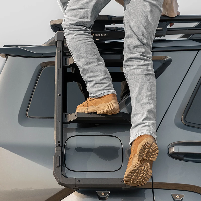 Aluminum Black Car Accessories Rear Protection Framework Car Side Climbing Ladder Side Door Ladders for GWM Tank 400 Auto Parts 4