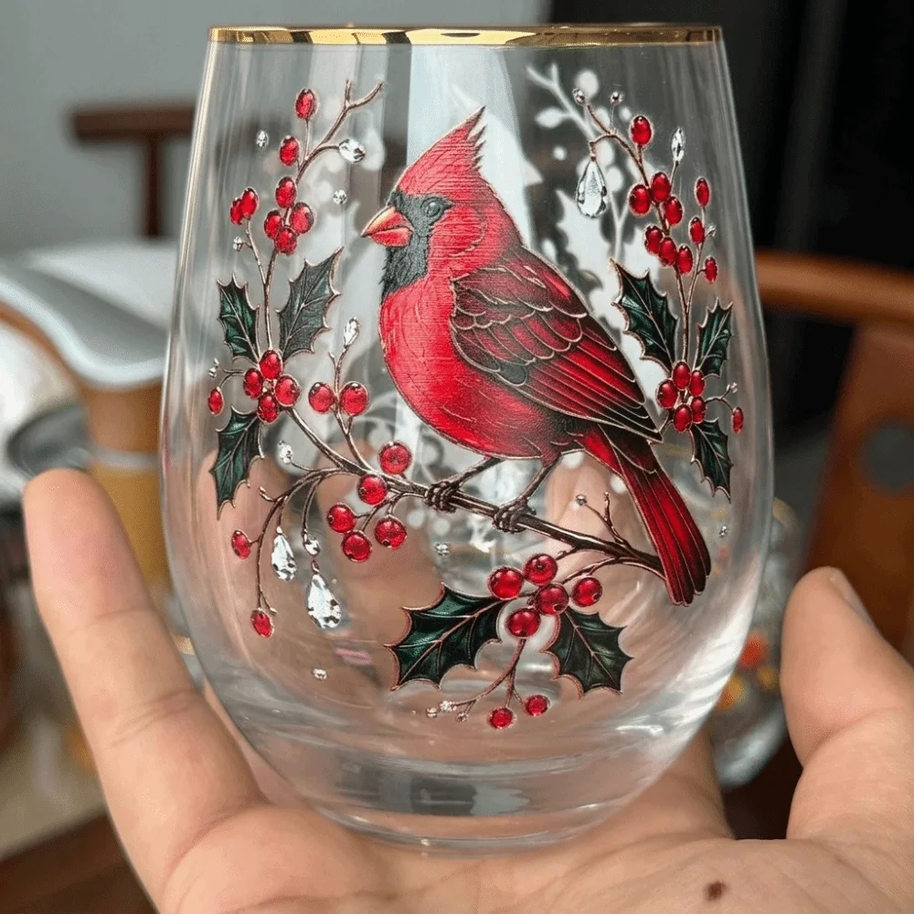 Multi-Purpose Transparent Hummingbird Pattern Mug Aesthetic Embossed Glass Tea Cups Cartoon Floral Pattern Cup Gift