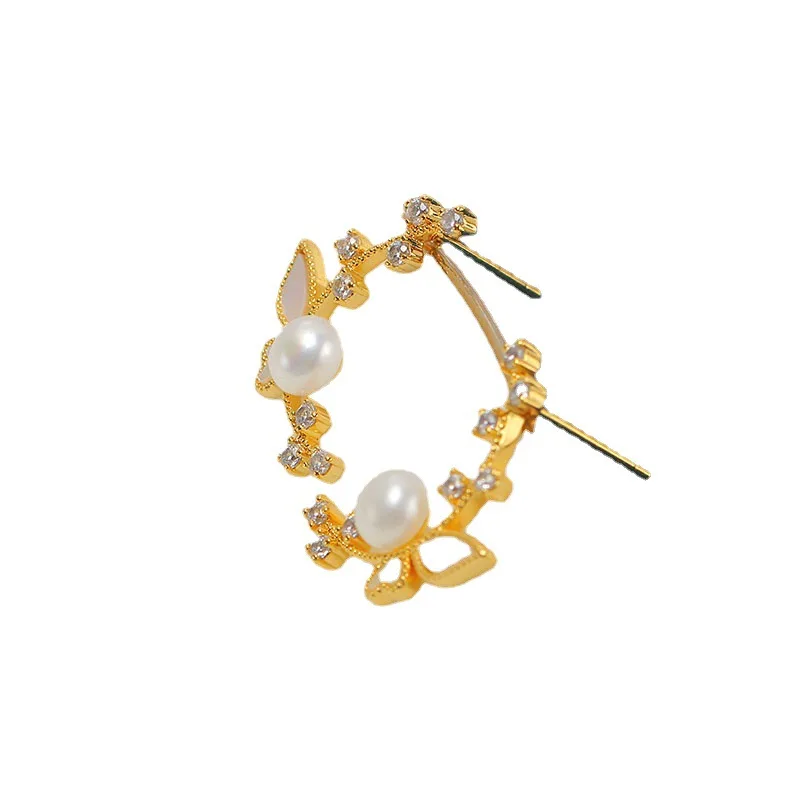 

E041 Золоченые медные основы для серег-гвоздиков с жемчугом и бабочками из стерлингового серебра S925, фурнитура для изготовления ювелирных изделий, аксессуары для DIY украшений