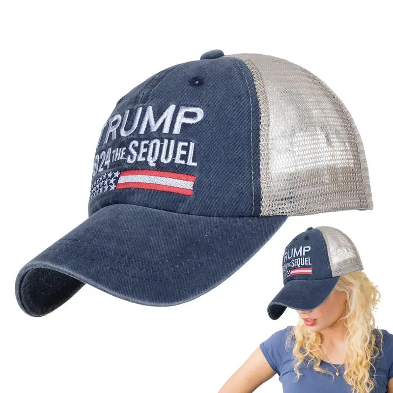 The Sequel USA Flag Embroidered Hat for Outdoors Trump Caps Embroidery Baseball Caps Adjustable Campaign Hat Trump 2024